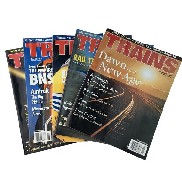 Trains Magazine Lot Of 5 Rail Travel and Industry Insights 2001 u - Picture 1 of 13